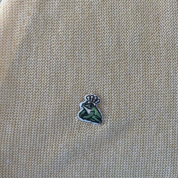 VTG Van Cort V Neck Cardigan Sweater Womens M Lt Yellow King Frog Button Front - Picture 4 of 7